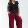 HaremPants.com Plus Size Cotton Women Harem Pants In Solid Red
