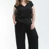 HaremPants.com Plus Size Cotton Women Harem Pants In Solid Black Women's
