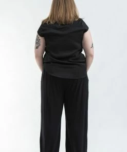 HaremPants.com Plus Size Cotton Women Harem Pants In Solid Black Women's