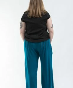 HaremPants.com Plus Size Cotton Women Harem Pants In Solid Blue