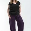 HaremPants.com Plus Size Cotton Women Harem Pants In Solid Purple Women's