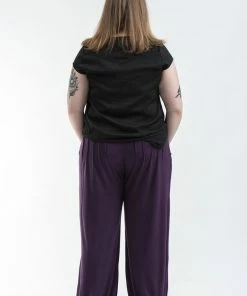 HaremPants.com Plus Size Cotton Women Harem Pants In Solid Purple Women's