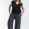 HaremPants.com Plus Size Cotton Women Harem Pants In Solid Gray Women's 2 HaremPants.com Plus Size Cotton Women Harem Pants In Solid Gray Women's