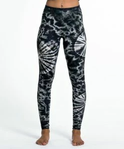 HaremPants.com Women's Swirls Tie Dye Cotton Leggings In Black