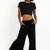 HaremPants.com Women's Wide Leg Palazzo Harem Pants Cotton Solid Black