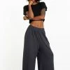 HaremPants.com Wide Leg Palazzo Harem Pants Cotton Solid Gray Women's