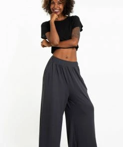 HaremPants.com Wide Leg Palazzo Harem Pants Cotton Solid Gray Women's