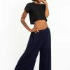 HaremPants.com Women's Wide Leg Palazzo Harem Pants Cotton Solid Navy