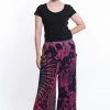 HaremPants.com Women's Tie Dye Wide Leg Palazzo Harem Pants Cotton Navy Pink