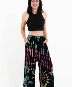 HaremPants.com Tie Dye Wide Leg Palazzo Harem Pants Cotton Turquoise