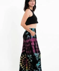 HaremPants.com Tie Dye Wide Leg Palazzo Harem Pants Cotton Turquoise