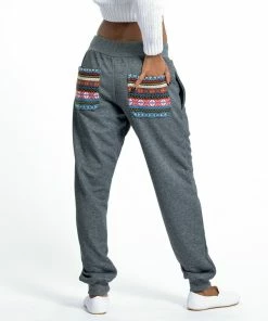 HaremPants.com Women's Terry Pants With Aztec Pockets In Black