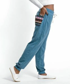 HaremPants.com Women's Terry Pants With Aztec Pockets In Blue