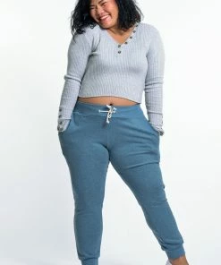 HaremPants.com Women's Terry Pants With Aztec Pockets In Blue