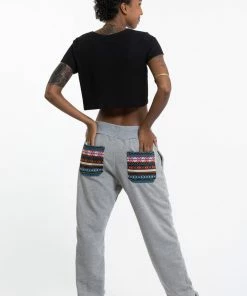 HaremPants.com Women's Terry Pants With Aztec Pockets In Gray