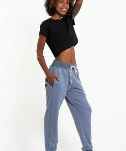 HaremPants.com Women's Terry Pants With Aztec Pockets In Light Blue