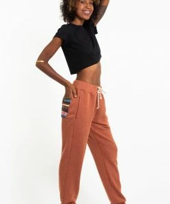 HaremPants.com Women's Terry Pants With Aztec Pockets In Orange