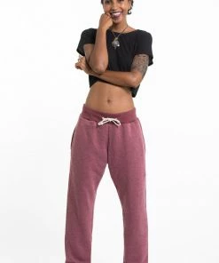 HaremPants.com Women's Terry Pants With Aztec Pockets In Red