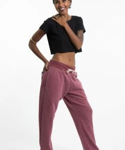 HaremPants.com Women's Terry Pants With Aztec Pockets In Red