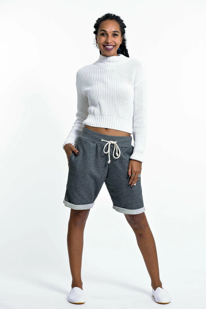 HaremPants.com Women's Terry Shorts With Aztec Pockets In Black 5 HaremPants.com Women's Terry Shorts With Aztec Pockets In Black