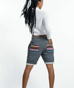 HaremPants.com Women's Terry Shorts With Aztec Pockets In Black 11 HaremPants.com Women's Terry Shorts With Aztec Pockets In Black