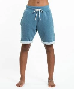 HaremPants.com Women's Terry Shorts With Aztec Pockets In Blue