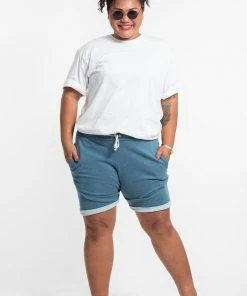 HaremPants.com Women's Terry Shorts With Aztec Pockets In Blue