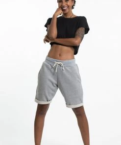 HaremPants.com Women's Terry Shorts With Aztec Pockets In Gray