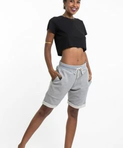 HaremPants.com Women's Terry Shorts With Aztec Pockets In Gray