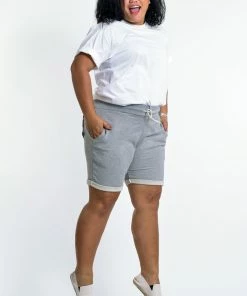 HaremPants.com Women's Terry Shorts With Aztec Pockets In Gray