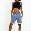HaremPants.com Women's Terry Shorts With Aztec Pockets In Light Blue
