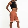 HaremPants.com Women's Terry Shorts With Aztec Pockets In Orange