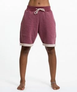 HaremPants.com Women's Terry Shorts With Aztec Pockets In Red 11 HaremPants.com Women's Terry Shorts With Aztec Pockets In Red