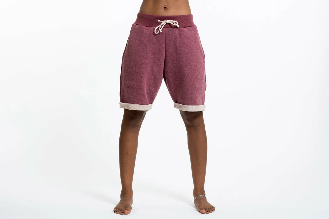 HaremPants.com Women's Terry Shorts With Aztec Pockets In Red 6 HaremPants.com Women's Terry Shorts With Aztec Pockets In Red