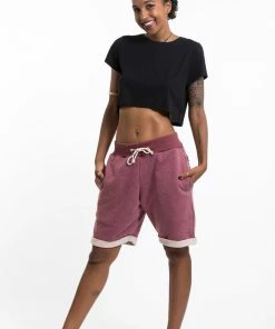 HaremPants.com Women's Terry Shorts With Aztec Pockets In Red 12 HaremPants.com Women's Terry Shorts With Aztec Pockets In Red