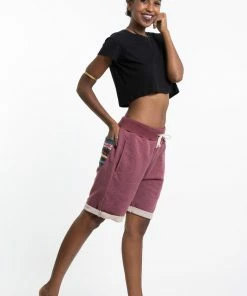 HaremPants.com Women's Terry Shorts With Aztec Pockets In Red 10 HaremPants.com Women's Terry Shorts With Aztec Pockets In Red