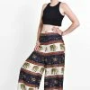 HaremPants.com Elephant Bliss Palazzo Style Elephant Pants In Navy Women's