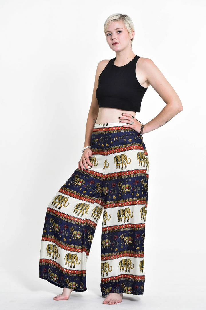 HaremPants.com Elephant Bliss Palazzo Style Elephant Pants In Navy Women's 3 HaremPants.com Elephant Bliss Palazzo Style Elephant Pants In Navy Women's
