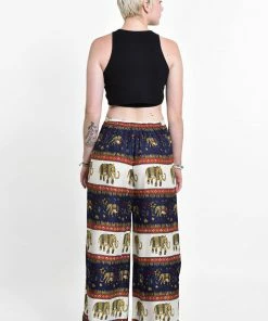 HaremPants.com Elephant Bliss Palazzo Style Elephant Pants In Navy Women's 7 HaremPants.com Elephant Bliss Palazzo Style Elephant Pants In Navy Women's