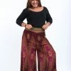HaremPants.com Women's Plus Size Peacock Eyes Palazzo Style Harem Pants In Wine
