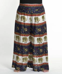 HaremPants.com Plus Size Elephant Bliss Palazzo Style Elephant Pants In Navy