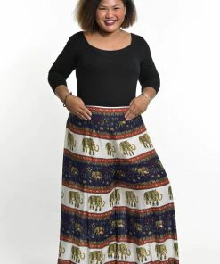 HaremPants.com Plus Size Elephant Bliss Palazzo Style Elephant Pants In Navy