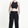 HaremPants.com Women's Drawstring Yoga Massage Cropped Pants In Black