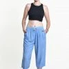 HaremPants.com Women's Drawstring Yoga Massage Cropped Pants In Blue