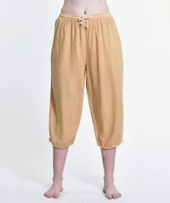 HaremPants.com Women's Drawstring Yoga Massage Cropped Pants In Cream