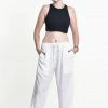 HaremPants.com Women's Drawstring Yoga Massage Cropped Pants In White