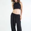 HaremPants.com Solid Color Drawstring Women's Yoga Massage Pants In Black