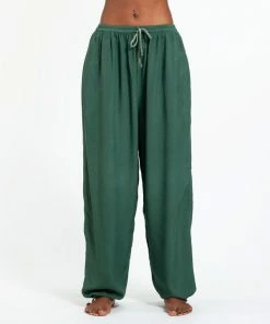 HaremPants.com Solid Color Drawstring Women's Yoga Massage Pants In Fresh Green