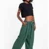 HaremPants.com Solid Color Drawstring Women's Yoga Massage Pants In Fresh Green
