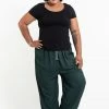 HaremPants.com Plus Size Solid Color Drawstring Women's Yoga Massage Pants In Dark Teal
